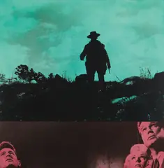 John Baldessari, Green Sunset (with Trouble), 1987, Two black and white photographs with oil tint, flush-mounted