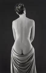 Ruth Bernhard, Draped Torso, 1962, Selenium toned gelatin silver print, printed later