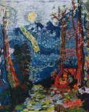 Evening in the Woods, after Grandma Moses from Pictures of Pigment by Vik Muniz, 2006, Chromogenic print, sold Apr 2015
