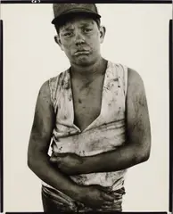 Richard Avedon, Bubba Morrison, oil field worker, Albany, Texas, June 10, 1979, Gelatin silver print, printed 1985