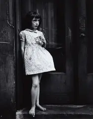 Young Girl, Barefoot, Holding Package of Candy Cigarettes by Yasuhiro Ishimoto, 1948-1952, Gelatin silver print, printed no later than 1962, sold Oct 2015