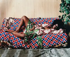 Afro Goddess with Hand Between Legs by Mickalene Thomas, 2006, Chromogenic print, sold Oct 2015