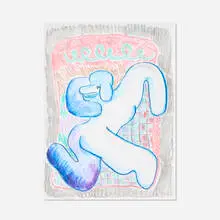 Untitled (Beach Study) by Sophie Larrimore, 2017, glitter, watercolor crayon and colored pencil on paper, sold Apr 2026