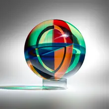 Sphere (#3122) by Vasa Mihich, 2021, laminated acrylic, sold Apr 2026