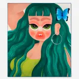 Fátima de Juan, Sunday, 2022, acrylic and spray paint on canvas in artist's frame