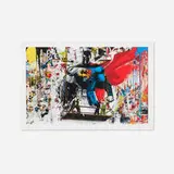 Thierry Guetta, Batman vs. Superman, 2016, screenprint on hand-torn Archival