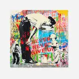 Thierry Guetta, Not Guilty, 2020, screenprint in colors and mixed media on paper