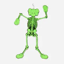 Kaws, Skeleton Companion (Green), 2021, screenprint in colors on board with metal rivets