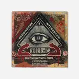 Shepard Fairey, Obey All Seeing Eye, 2005, stencil impression and mixed media collage on album cover
