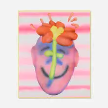 Austin Lee, Flower Face, 2019, monoprint