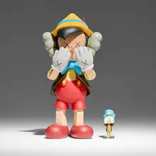 Kaws, Disney Pinocchio and Jiminy Cricket set, 2010, painted cast vinyl