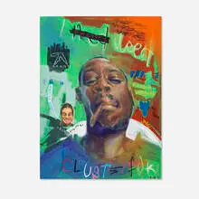 Dredske, Self Portrait #1 (Clusterfuk), 2022, latex paint, acrylic, spray paint and pastel on board