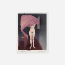 John Reuter, The Magician, 1982, unique Polacolor 8x10 type 809 transfer with collage on paper