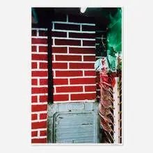 William Eggleston, Untitled (Red Brick Wall Lollipops on Right, Mexico), 2001, Iris print