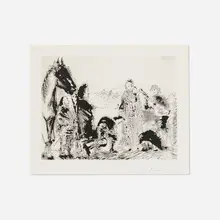Pablo Picasso, Variation sur le thème de Don Quichotte et Dulcinée (from the 347 series), 1968, aquatint on wove