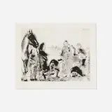 Pablo Picasso, Variation sur le thème de Don Quichotte et Dulcinée (from the 347 series), 1968, aquatint on wove
