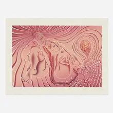 Judy Chicago, Birth Tear/Tear (from the Birth Project portfolio), 1985, screenprint in colors on Stonehenge