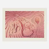 Judy Chicago, Birth Tear/Tear (from the Birth Project portfolio), 1985, screenprint in colors on Stonehenge