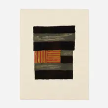Sean Scully, Narcissus, 1991, woodcut in colors on Fujiwara Awagami