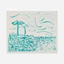 Green Bora Bora by David Hockney, 1979, lithograph on BFK Rives, sold Jun 2026
