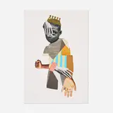 Deborah Roberts, The Front Lines (from the All That I AM ll portfolio), 2018, pigment print in colors with glitter silkscreen element, collage and hand-coloring on Hahnemühle Photo Rag Satin