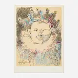 Pablo Picasso, Tête de Bouffon, 1964, lithograph in colors on BFK Rives