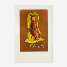 Man Ray, Le telephone rose, 1977, etching and aquatint in colors on Arches