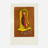 Man Ray, Le telephone rose, 1977, etching and aquatint in colors on Arches