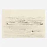Thomas Hart Benton, Site of Fort Union, Drawn from Bodmer's Position, 1965, graphite on paper