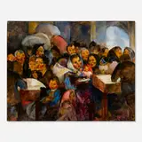 Martha Walter, Registration, Ellis Island, 1922, oil on board