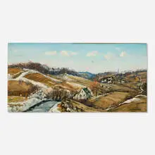 Walter Emerson Baum, Lehigh Foothills, 1948, oil on canvas laid to board