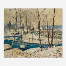 Walter Emerson Baum, Untitled (Snowy Creek), oil on canvas