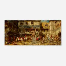 Eugène Isabey, L'auberge du soleil d'or (Retour de la chasse), 1876, oil on canvas