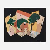 Léopold Survage, Ville sur fond noir, 1919, gouache on paper