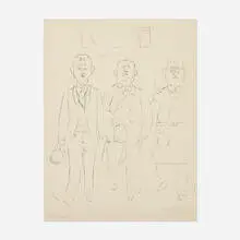 George Grosz, Drei alte Herren. Philisterium, 1927, reed pen, pen and ink on paper