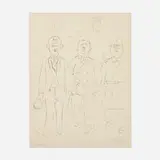 George Grosz, Drei alte Herren. Philisterium, 1927, reed pen, pen and ink on paper
