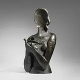 Ossip Zadkine, Jeune fille à la Colombe, 1928, patinated bronze