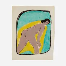 Werner Drewes, Nereid Leaning Forward, 1951-52, celloprint in colors