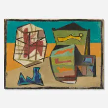 Werner Drewes, Human Cocoons, 1946, oil on canvas