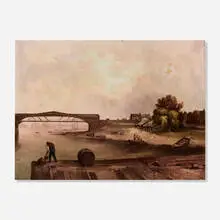 Thomas Hicks, Trenton Showing Bridge, 1845, oil on canvas