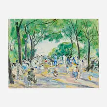 Martha Walter, Garden by Sacre Coeur Overlooking Paris, watercolor on paper
