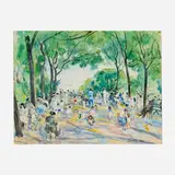 Martha Walter, Garden by Sacre Coeur Overlooking Paris, watercolor on paper