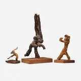 George Grosz, Three works, 1940, pine, walnut, cherry