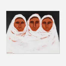 R. C. Gorman, Study for Three Taos Men, 1970, acrylic on canvas