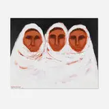 R. C. Gorman, Study for Three Taos Men, 1970, acrylic on canvas