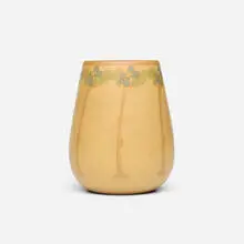 Vase with stylized fruiting branches by Marblehead Pottery, 1908-20, glazed earthenware, sold May 2026