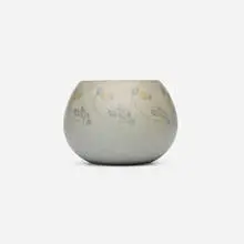 Vase with conventionalized flowers by Marblehead Pottery, 1908-20, glazed earthenware, sold May 2026