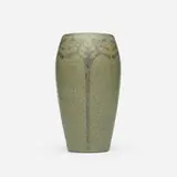 Arthur Hennessey and Sarah Tutt for Marblehead Pottery, Vase with conventionalized trees, 1908-20, glazed earthenware
