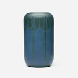 Arthur Hennessey and Sarah Tutt for Marblehead Pottery, Vase with conventionalized trees, 1908-20, glazed and incised earthenware