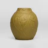 Artus Van Briggle for Van Briggle Pottery, Early vase with poppies, 1903, glazed earthenware